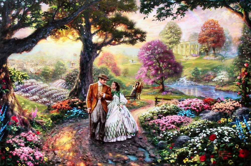 Amazon.com: Thomas Kinkade Gone with The Wind 18x27 Gallery Proof